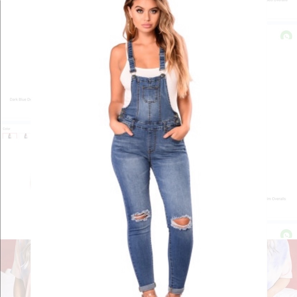 Hp!π NEW!! Distressed Denim overalls π - Picture 5 of 14